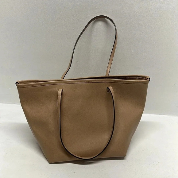 Coach Jetset Large Tote Bag Shoulder Purse Crossgrain Leather Peachy Beige Tan - Picture 6 of 12